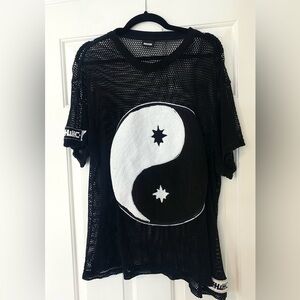 KTZ Kokon To Zai London Yin Yang Cotton Mesh Shirt